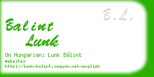 balint lunk business card